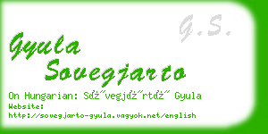 gyula sovegjarto business card